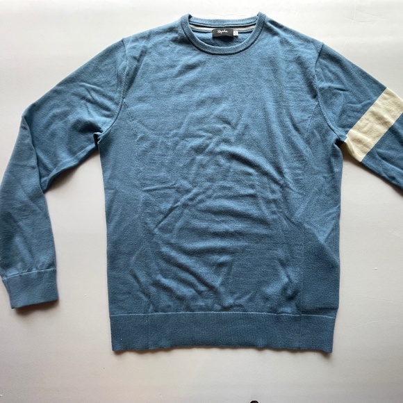 RAPHA MEN'S WOOL SWEATER LIGHT BLUE - Picture 1 of 6